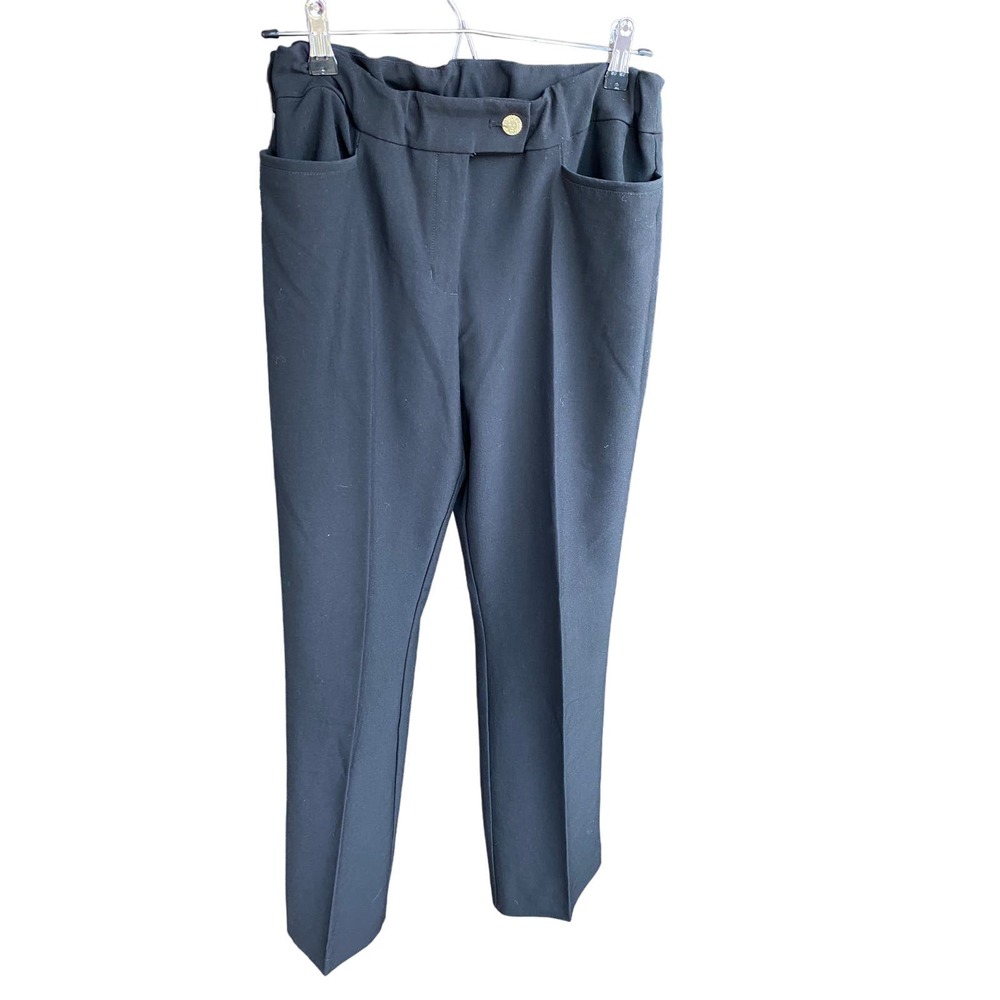 Anne Klein Black Work Pant Straight Leg Size 12